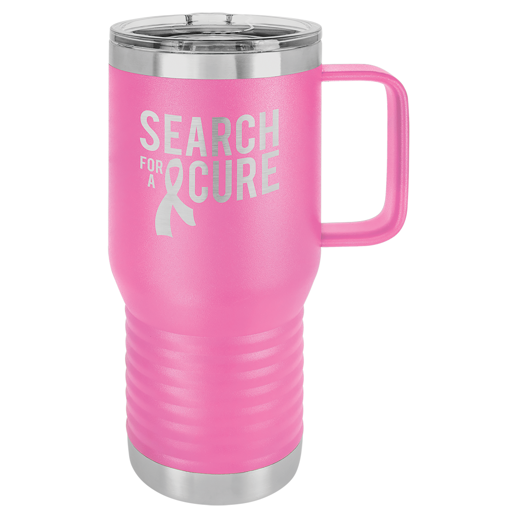 Pink 20 oz Vacuum Insulated Travel Mug with Slider Lid - Personalized