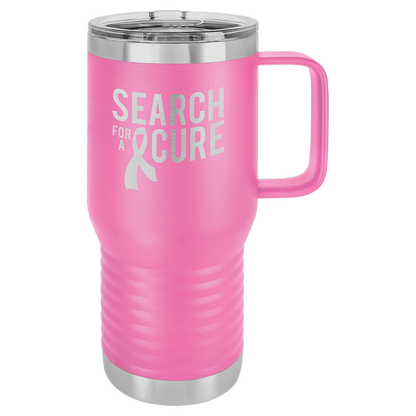 Pink 20 oz Vacuum Insulated Travel Mug with Slider Lid - Personalized