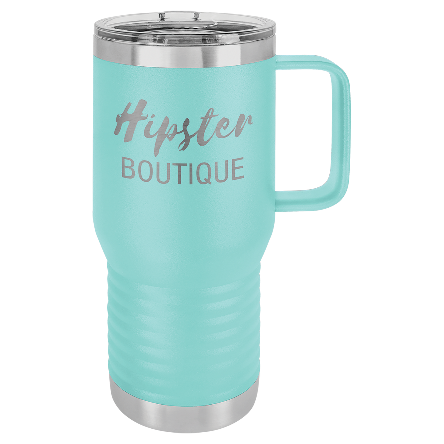 Teal Blue 20 oz Vacuum Insulated Travel Mug with Slider Lid - Personalized