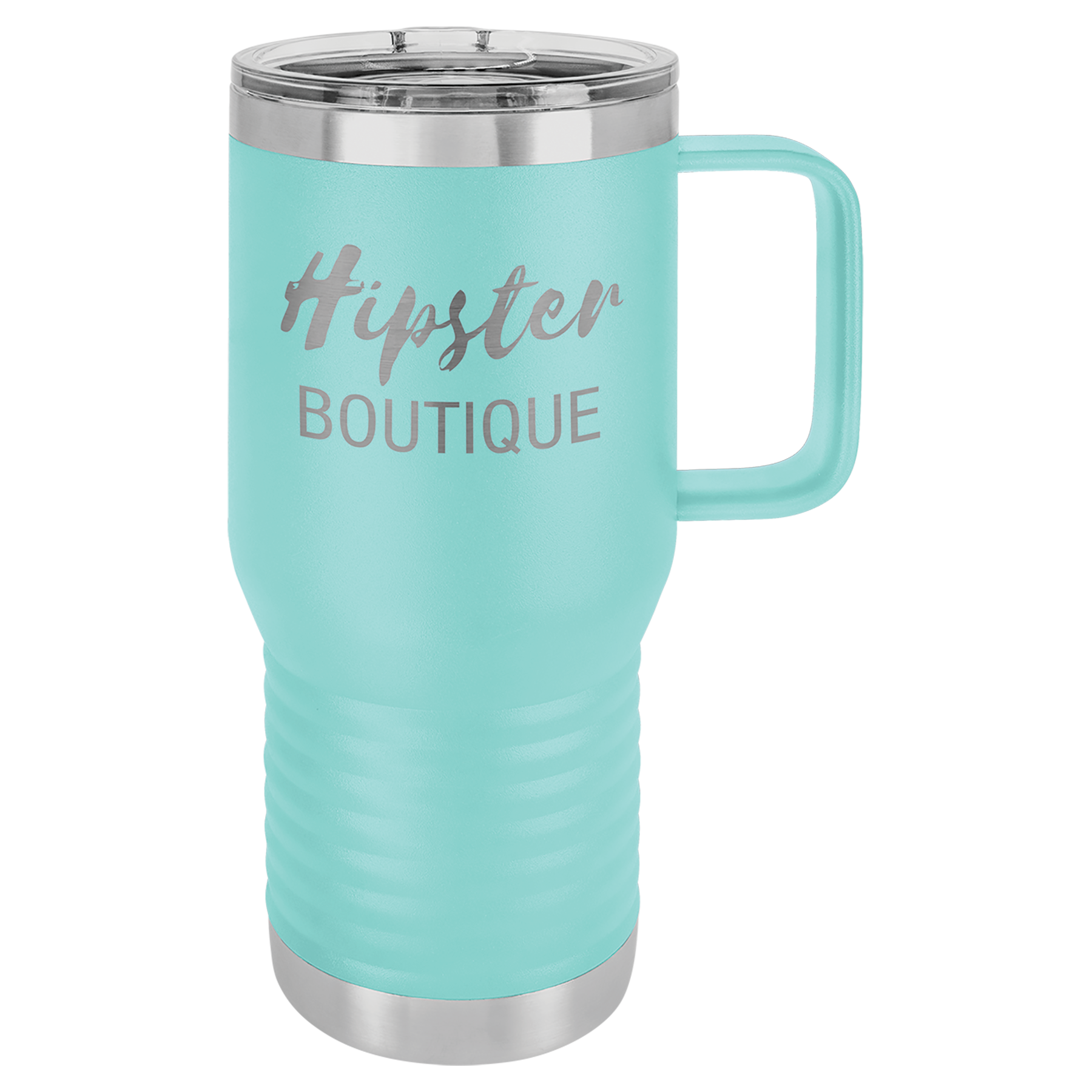Teal Blue 20 oz Vacuum Insulated Travel Mug with Slider Lid - Personalized
