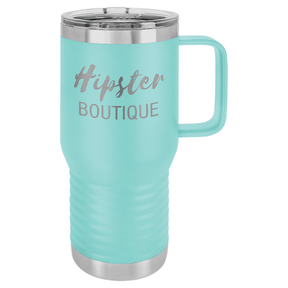 Teal Blue 20 oz Vacuum Insulated Travel Mug with Slider Lid - Personalized