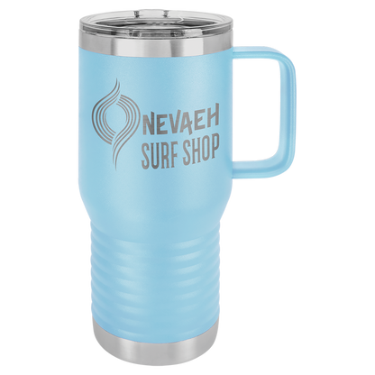 Light Blue 20 oz Vacuum Insulated Travel Mug with Slider Lid - Personalized