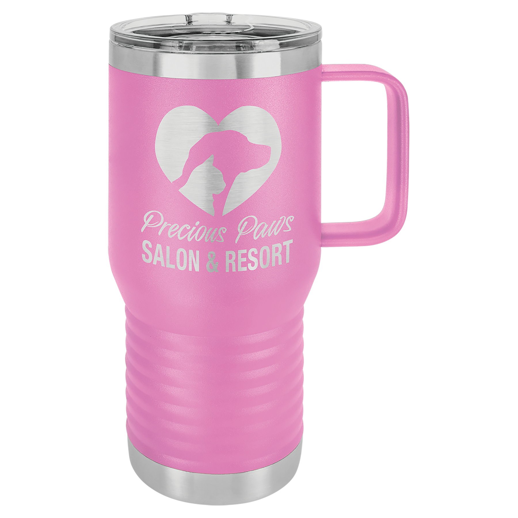 Light Purple 20 oz Vacuum Insulated Travel Mug with Slider Lid - Personalized