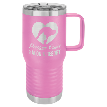Light Purple 20 oz Vacuum Insulated Travel Mug with Slider Lid - Personalized