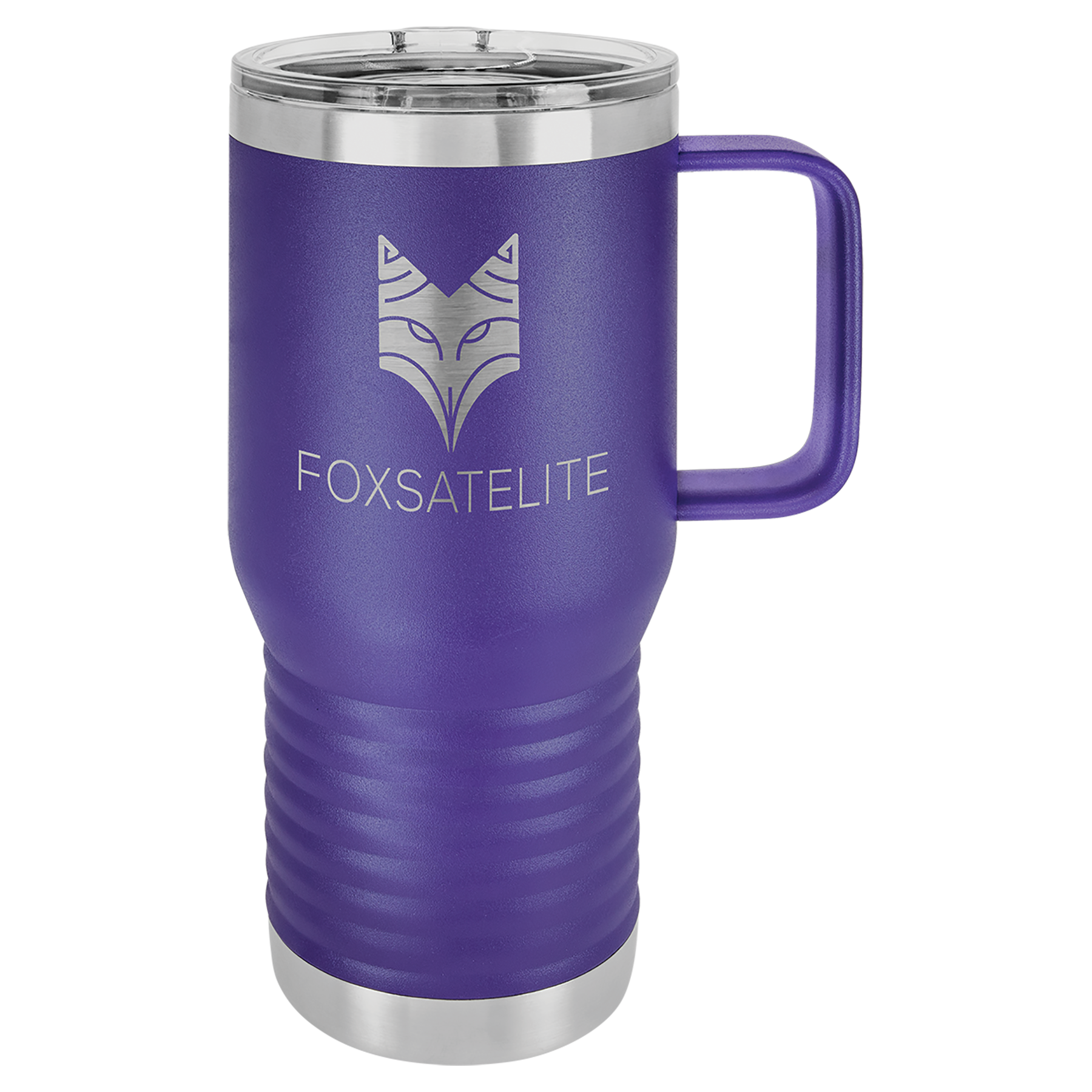 Purple 20 oz Vacuum Insulated Travel Mug with Slider Lid - Personalized