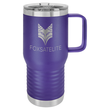 Purple 20 oz Vacuum Insulated Travel Mug with Slider Lid - Personalized