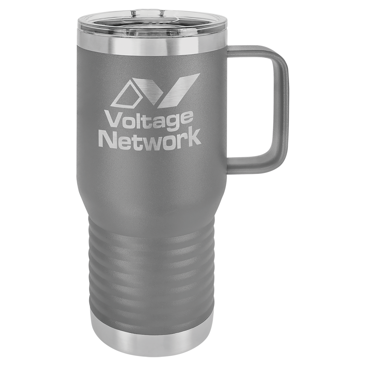 Dark Gray 20 oz Vacuum Insulated Travel Mug with Slider Lid - Personalized