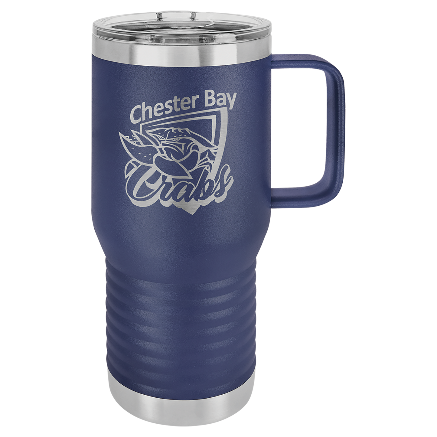 Navy Blue 20 oz Vacuum Insulated Travel Mug with Slider Lid - Personalized