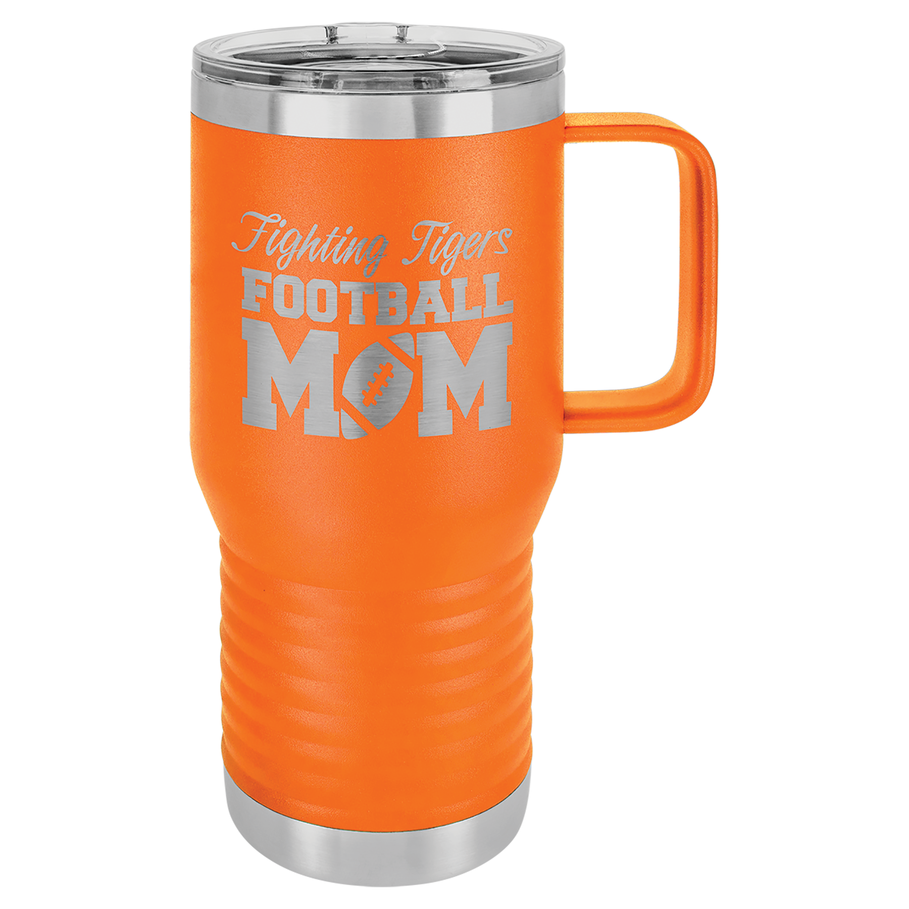 Orange 20 oz Vacuum Insulated Travel Mug with Slider Lid - Personalized