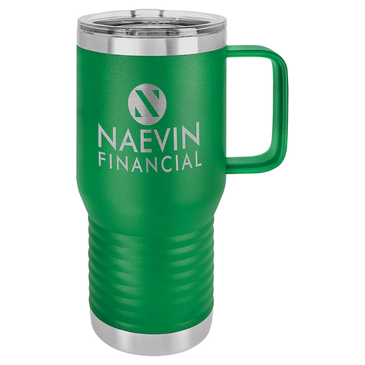 Green 20 oz Vacuum Insulated Travel Mug with Slider Lid - Personalized