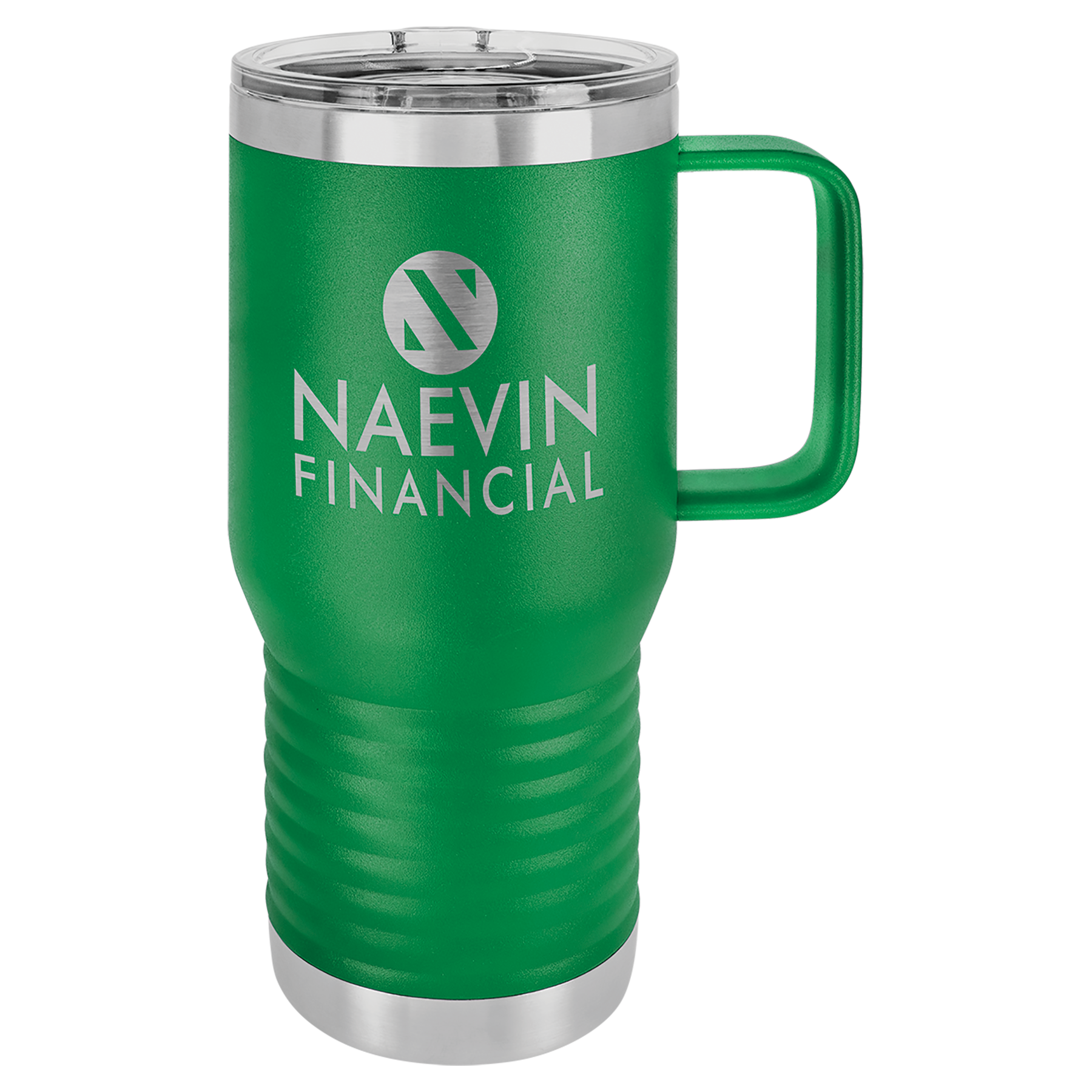 Green 20 oz Vacuum Insulated Travel Mug with Slider Lid - Personalized