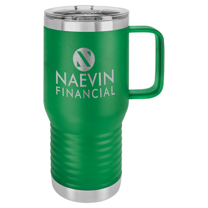 Green 20 oz Vacuum Insulated Travel Mug with Slider Lid - Personalized