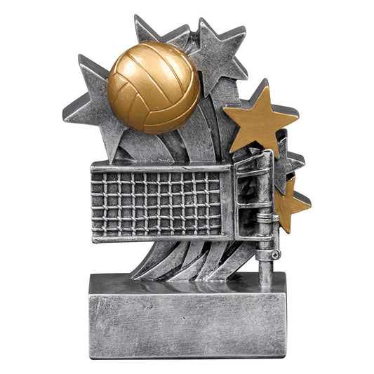 Volleyball Star Blast Trophy | Engraved Volleyball Award - 4.75 Inch Tall Decade Awards
