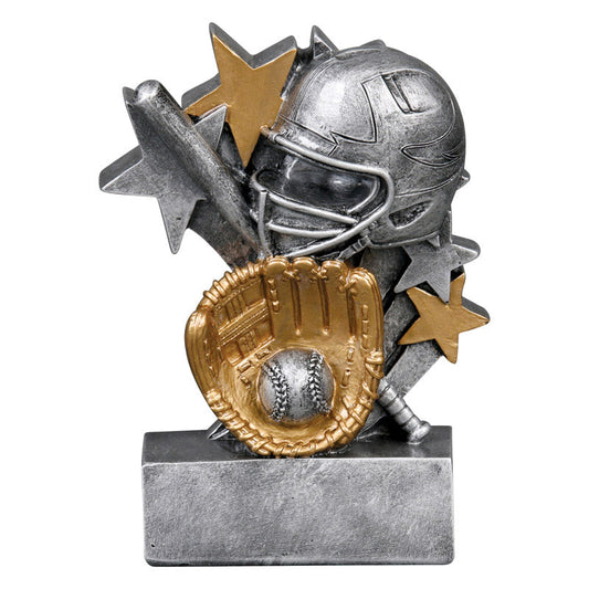 Softball Star Blast Trophy | Engraved Softball Award - 4.75 Inch Tall Decade Awards
