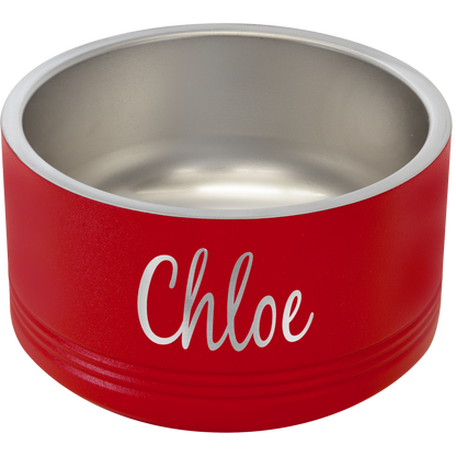 Red 18 oz Small Pet Bowl - Personalized
