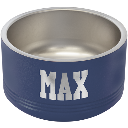 Navy Blue 18 oz Small Pet Bowl - Personalized