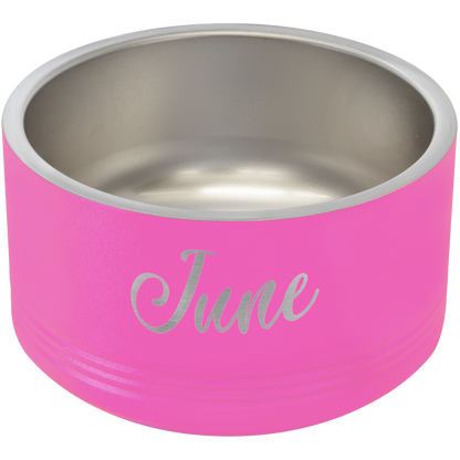 Pink 18 oz Small Pet Bowl - Personalized