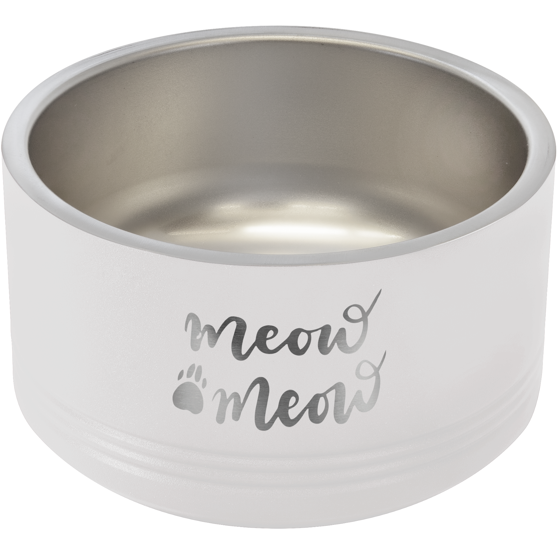 White 18 oz Small Pet Bowl - Personalized