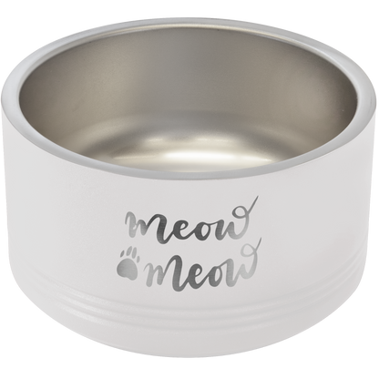 White 18 oz Small Pet Bowl - Personalized