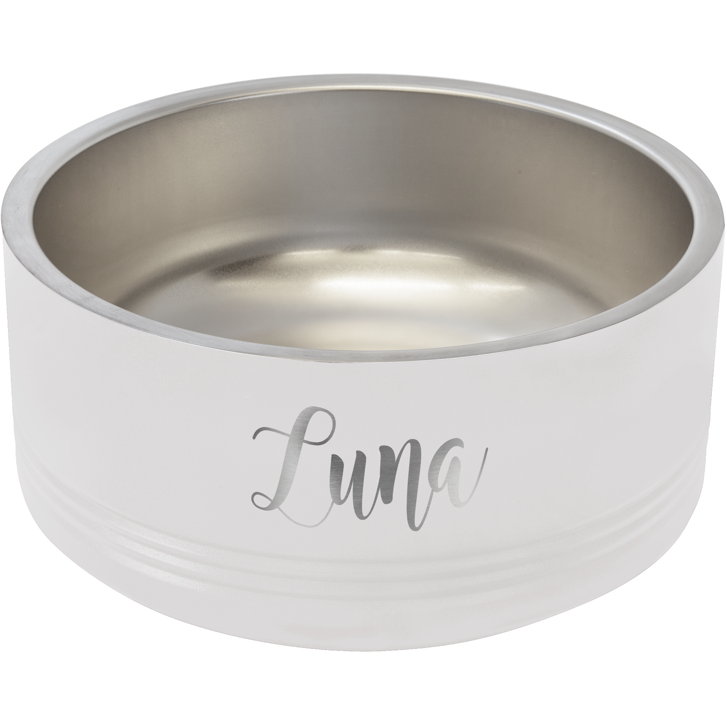 White 32 oz Medium Pet Bowl - Personalized