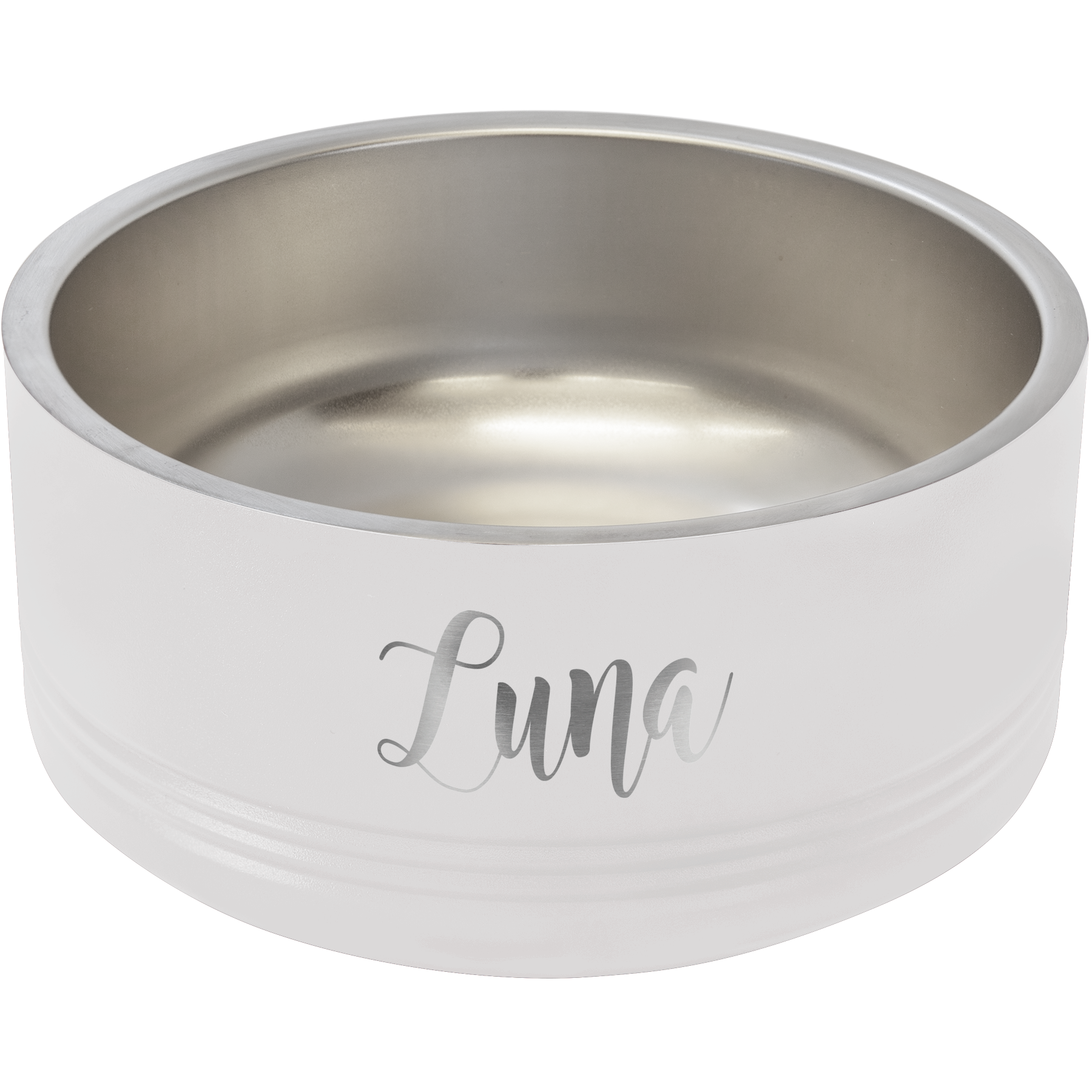 White 32 oz Medium Pet Bowl - Personalized
