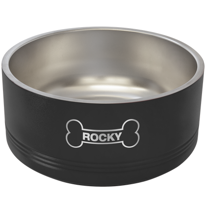 Black 64 oz Large Pet Bowl - Personalized