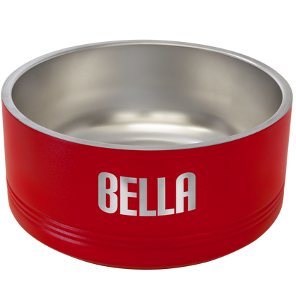 Red 64 oz Large Pet Bowl - Personalized