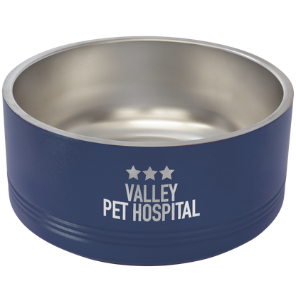 Navy Blue 64 oz Large Pet Bowl - Personalized