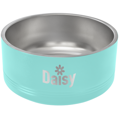 Teal 64 oz Large Pet Bowl - Personalized
