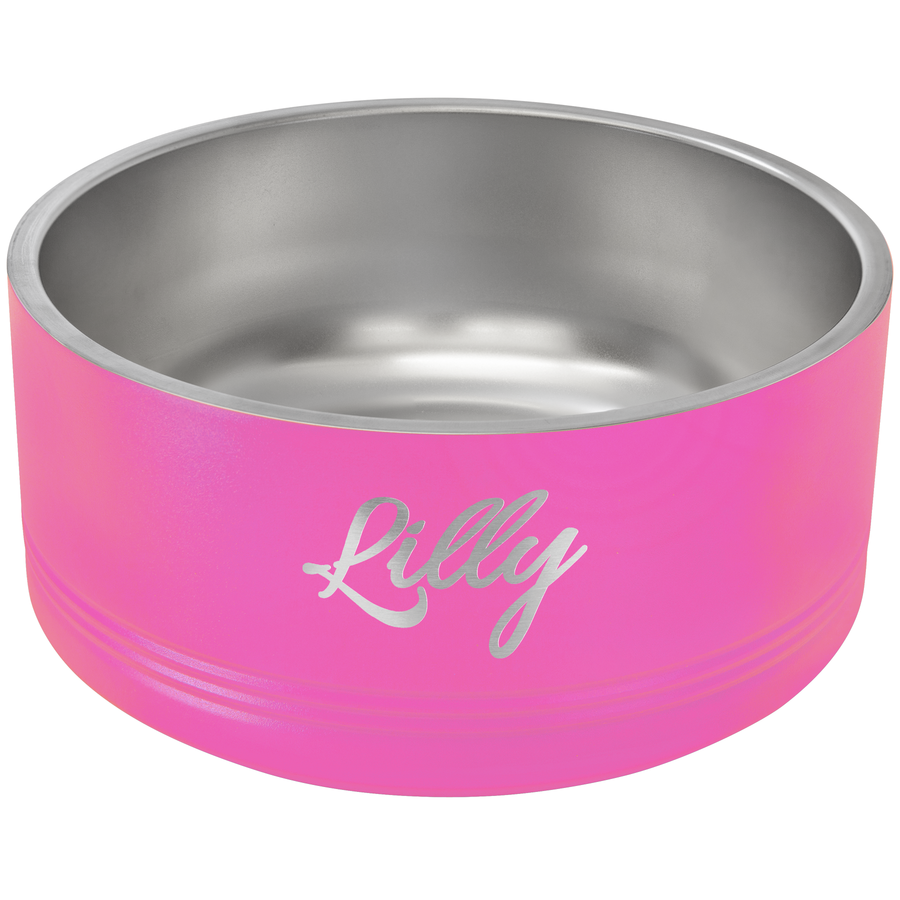 Pink 64 oz Large Pet Bowl - Personalized