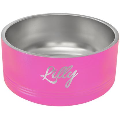 Pink 64 oz Large Pet Bowl - Personalized