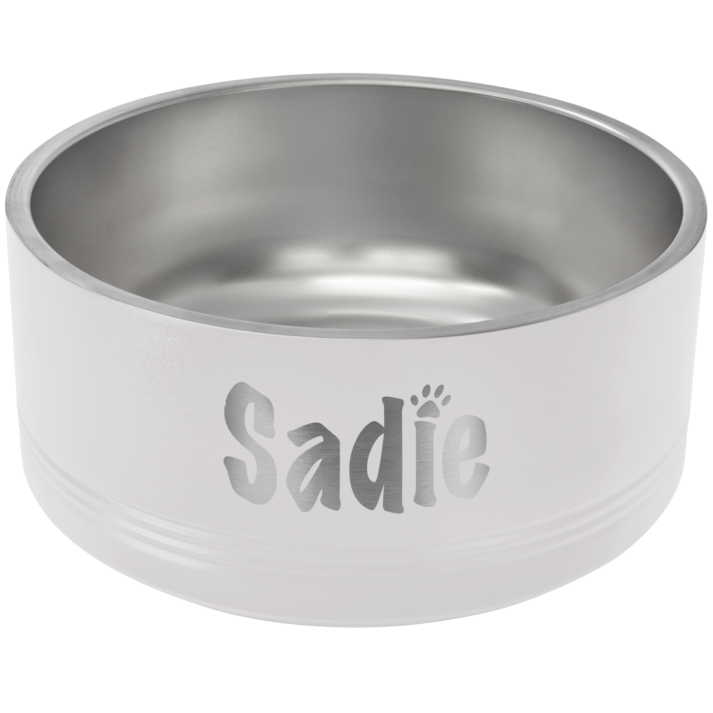 White 64 oz Large Pet Bowl - Personalized