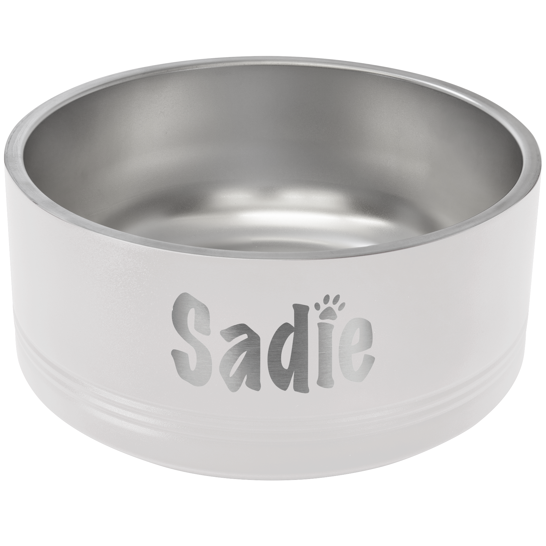 White 64 oz Large Pet Bowl - Personalized