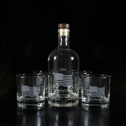 Whisky Decanter with 4 glasses | Personalized Whisky Set Decade Awards