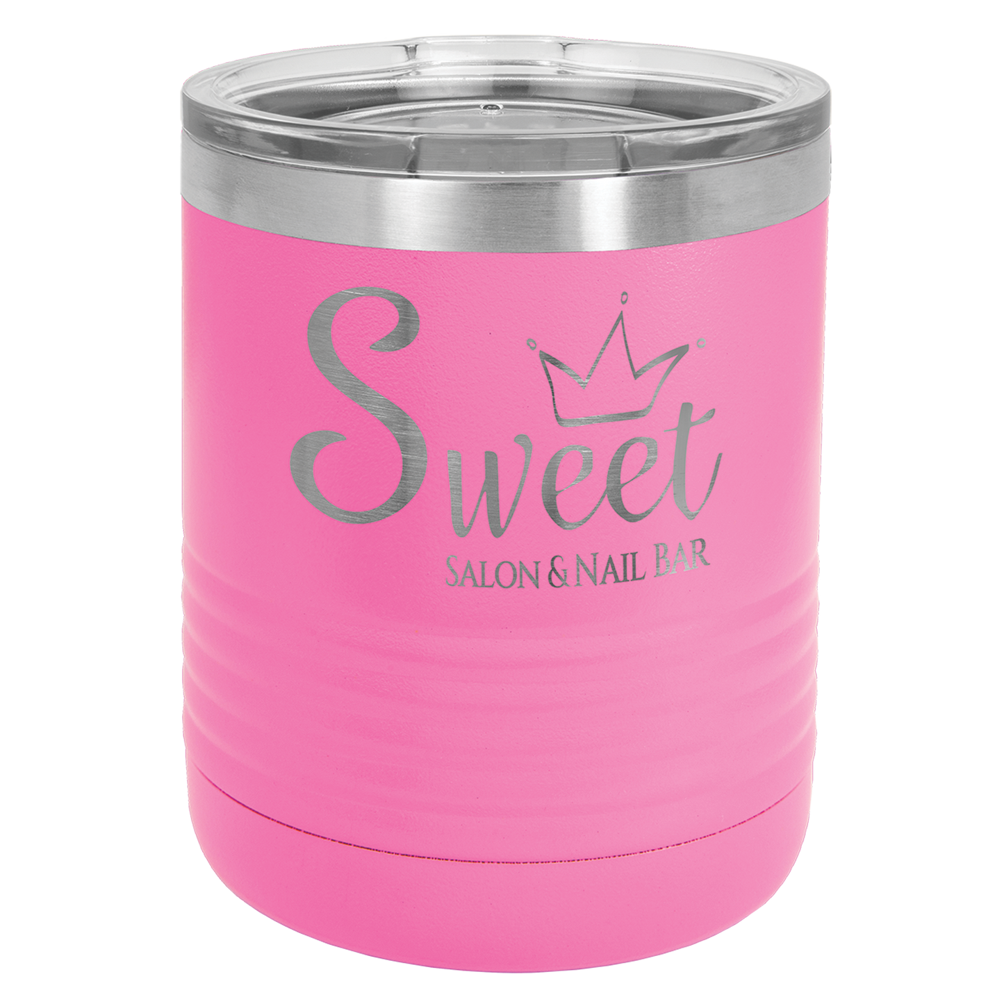 Pink 10 oz Vacuum Insulated Travel Mug with Slider Lid - Personalized