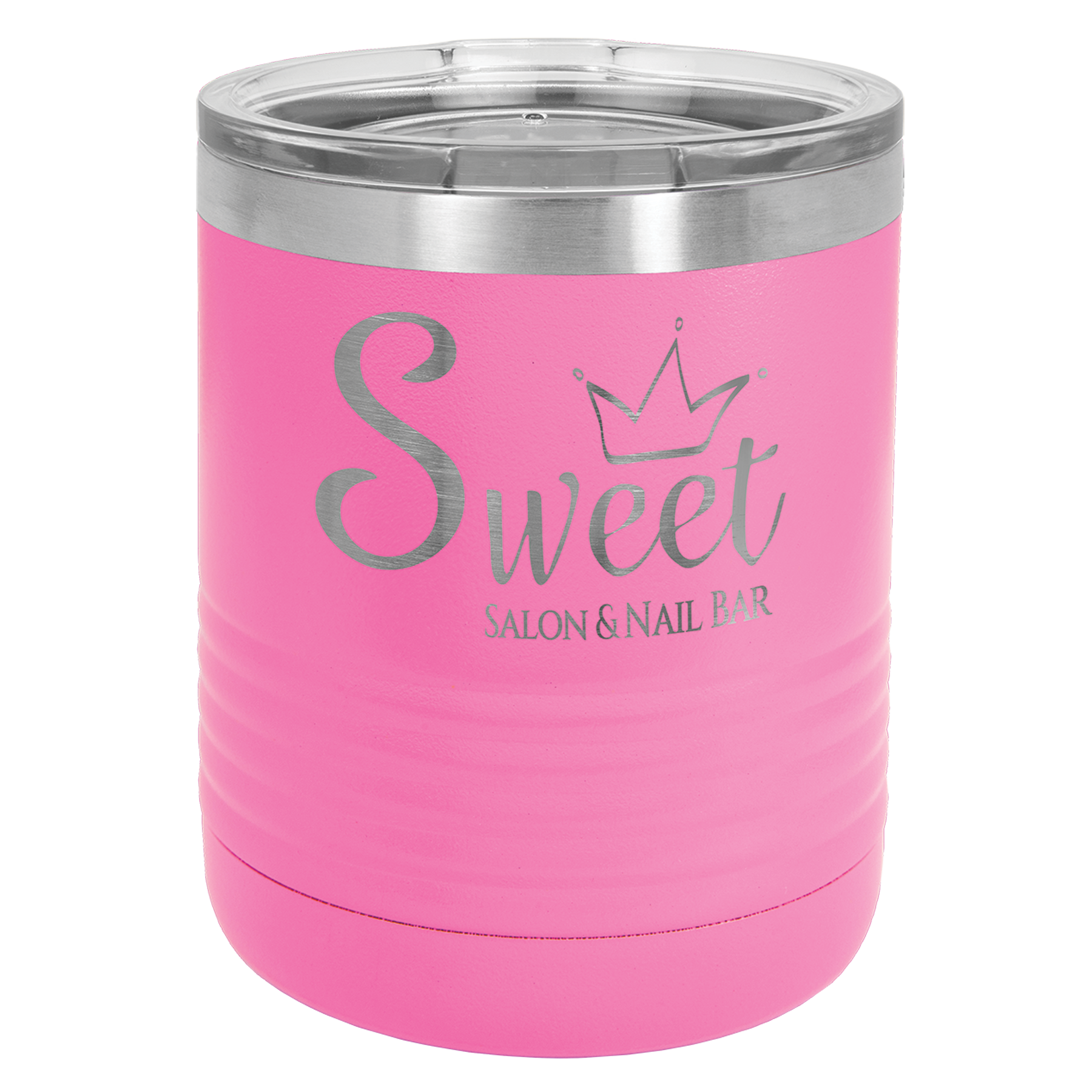 Pink 10 oz Vacuum Insulated Travel Mug with Slider Lid - Personalized