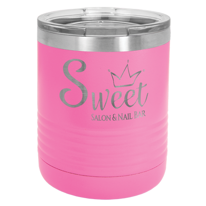 Pink 10 oz Vacuum Insulated Travel Mug with Slider Lid - Personalized