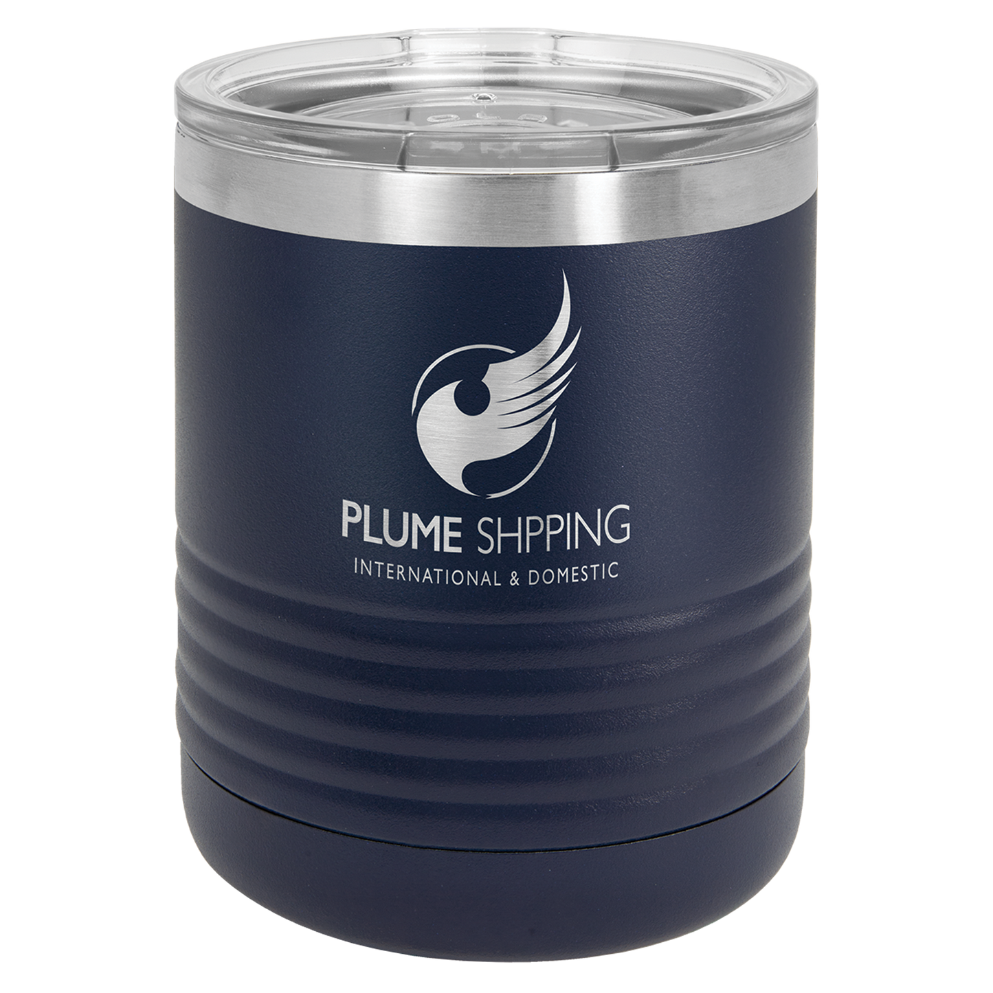 Navy Blue 10 oz Vacuum Insulated Travel Mug with Slider Lid - Personalized