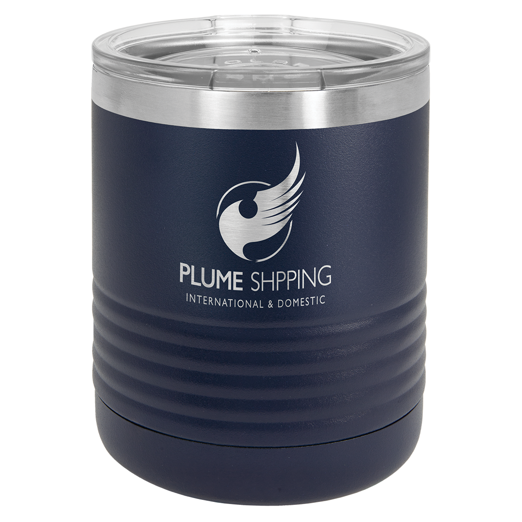 Navy Blue 10 oz Vacuum Insulated Travel Mug with Slider Lid - Personalized