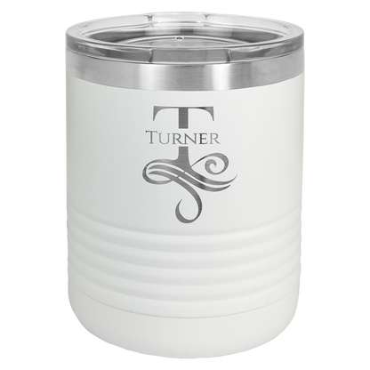 White 10 oz Vacuum Insulated Travel Mug with Slider Lid - Personalized