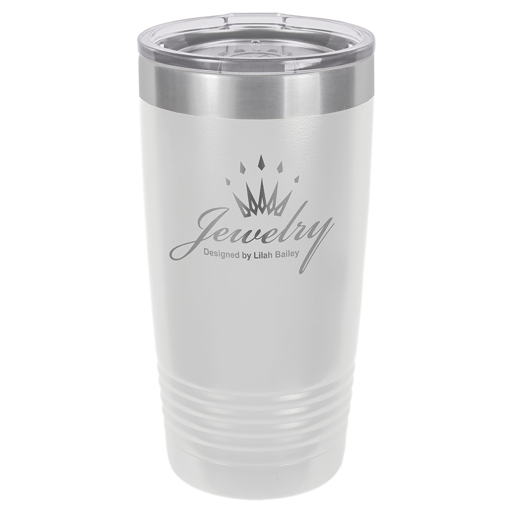 White 20 oz. Ringneck Vacuum Insulated Tumbler w/Lid - Personalized