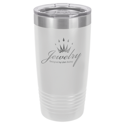 White 20 oz. Ringneck Vacuum Insulated Tumbler w/Lid - Personalized