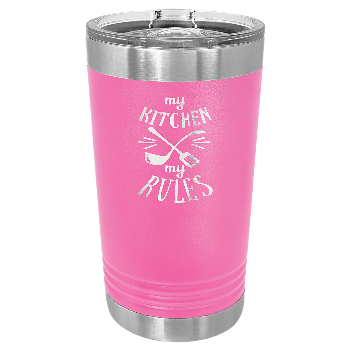 Pink 16 oz Vacuum Insulated Pint with Slider Lid - Personalized