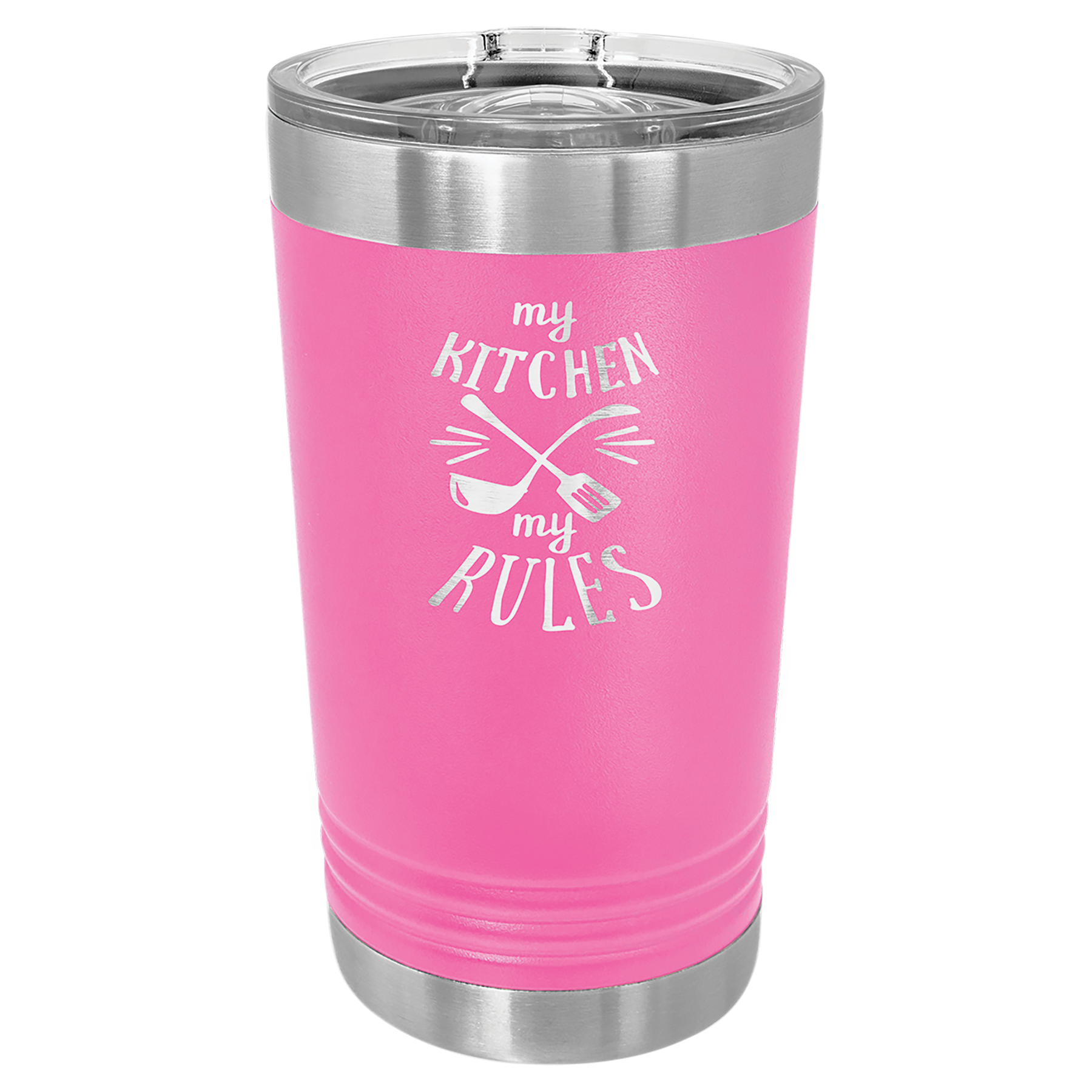 Pink 16 oz Vacuum Insulated Pint with Slider Lid - Personalized