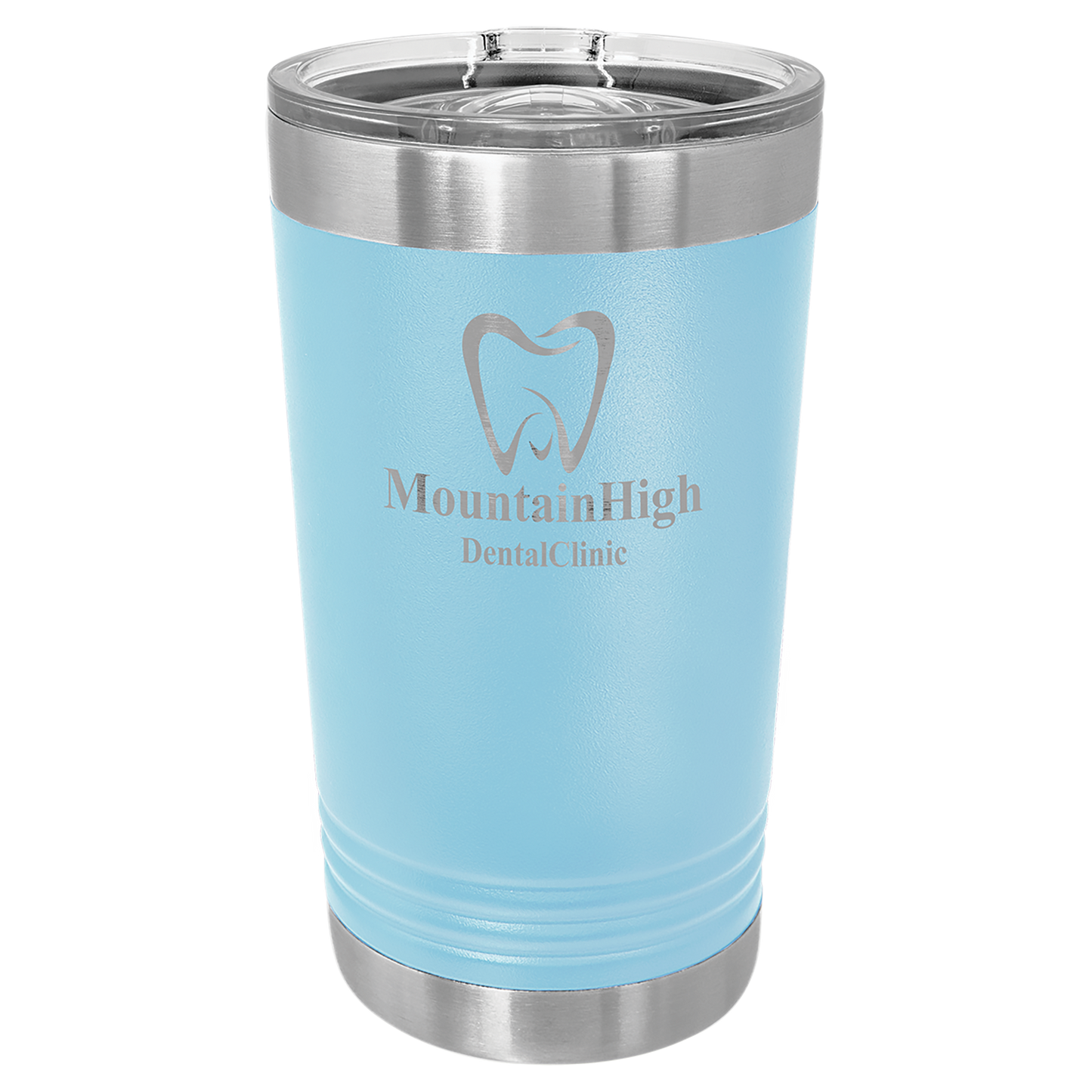Light Blue 16 oz Vacuum Insulated Pint with Slider Lid - Personalized