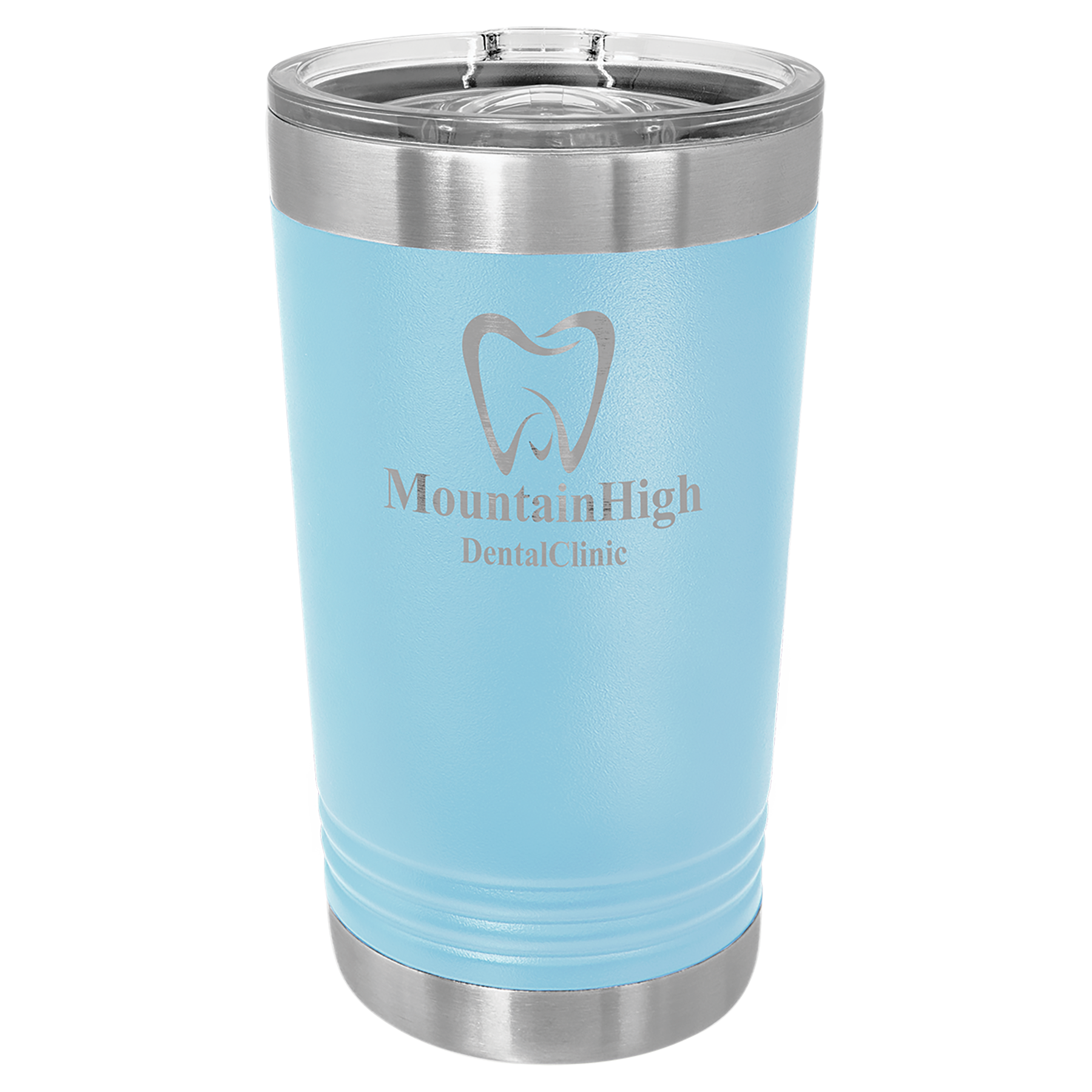 Light Blue 16 oz Vacuum Insulated Pint with Slider Lid - Personalized