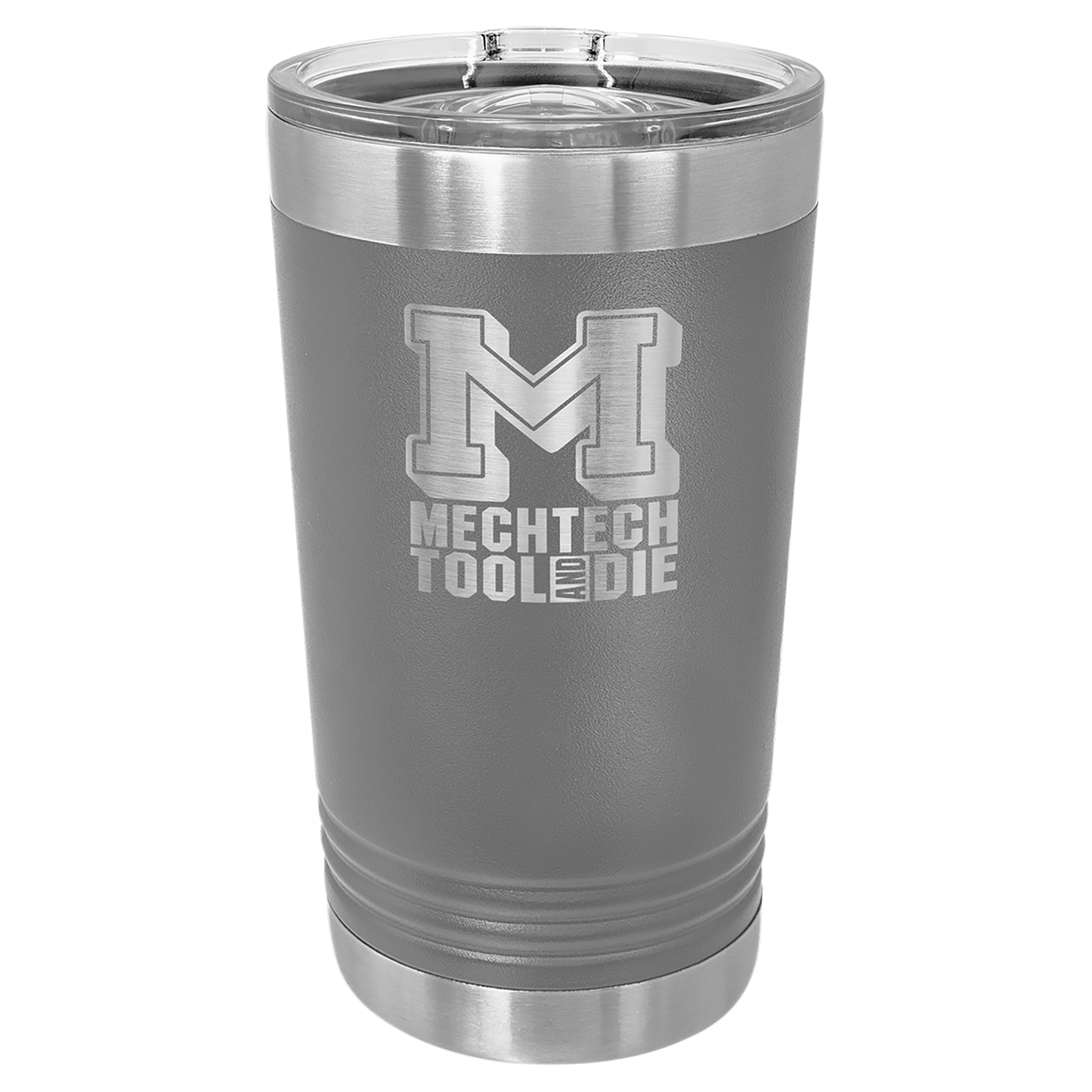 Dark Gray 16 oz Vacuum Insulated Pint with Slider Lid - Personalized