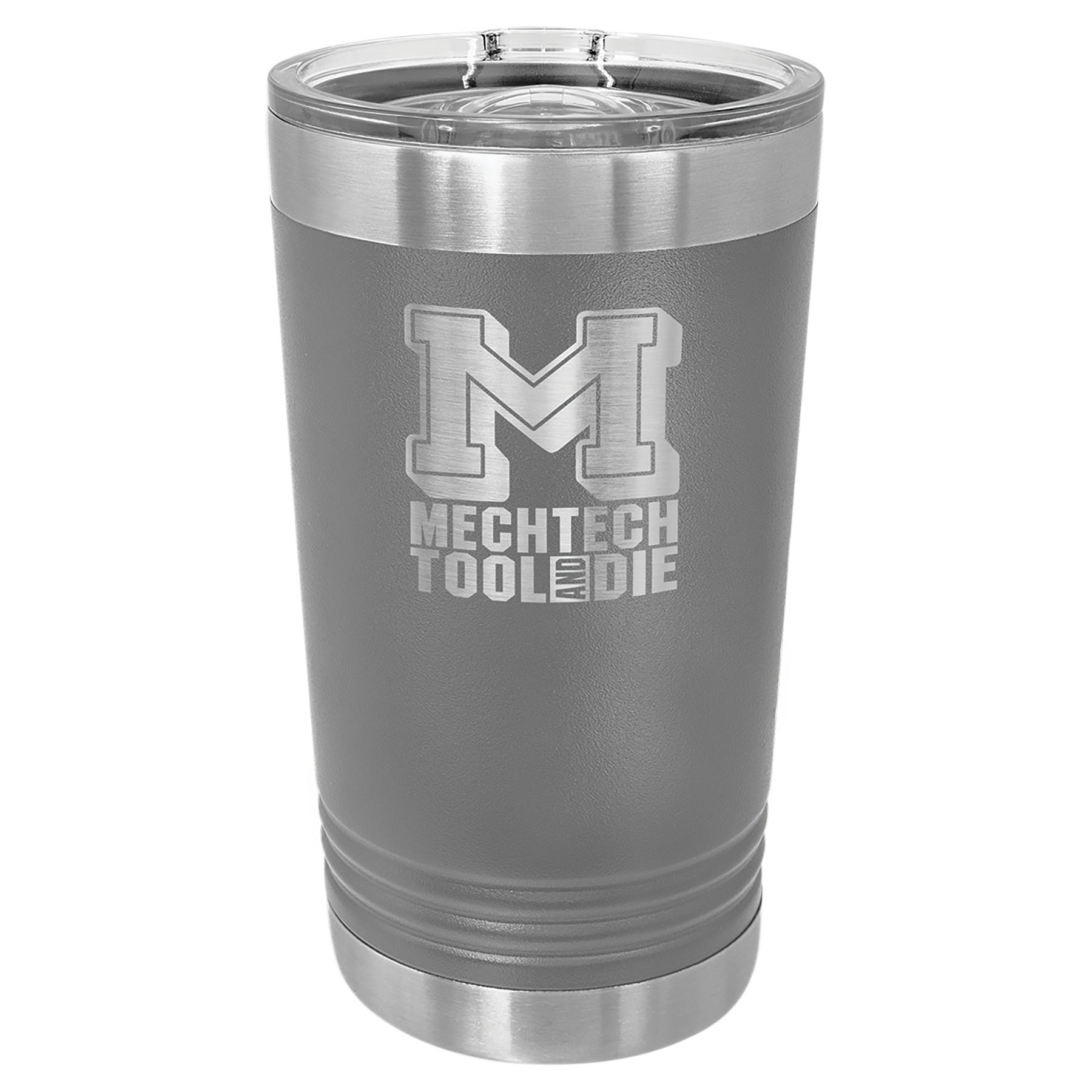 Dark Gray 16 oz Vacuum Insulated Pint with Slider Lid - Personalized
