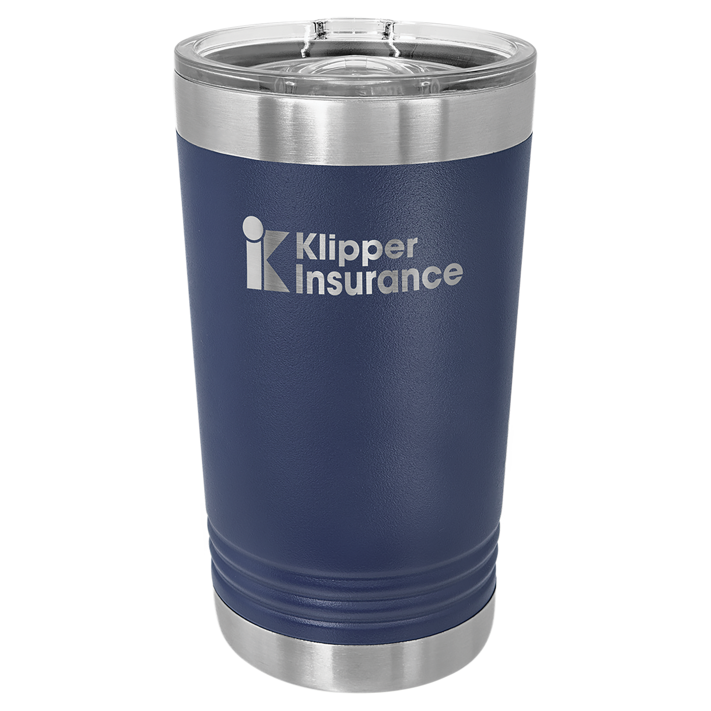 Navy Blue 16 oz Vacuum Insulated Pint with Slider Lid - Personalized