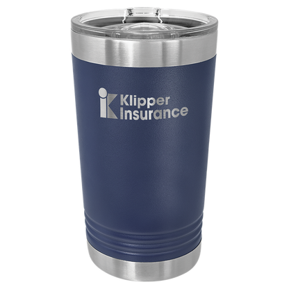 Navy Blue 16 oz Vacuum Insulated Pint with Slider Lid - Personalized
